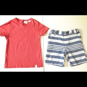 Boys Zara Tshirt and Children's Place shorts