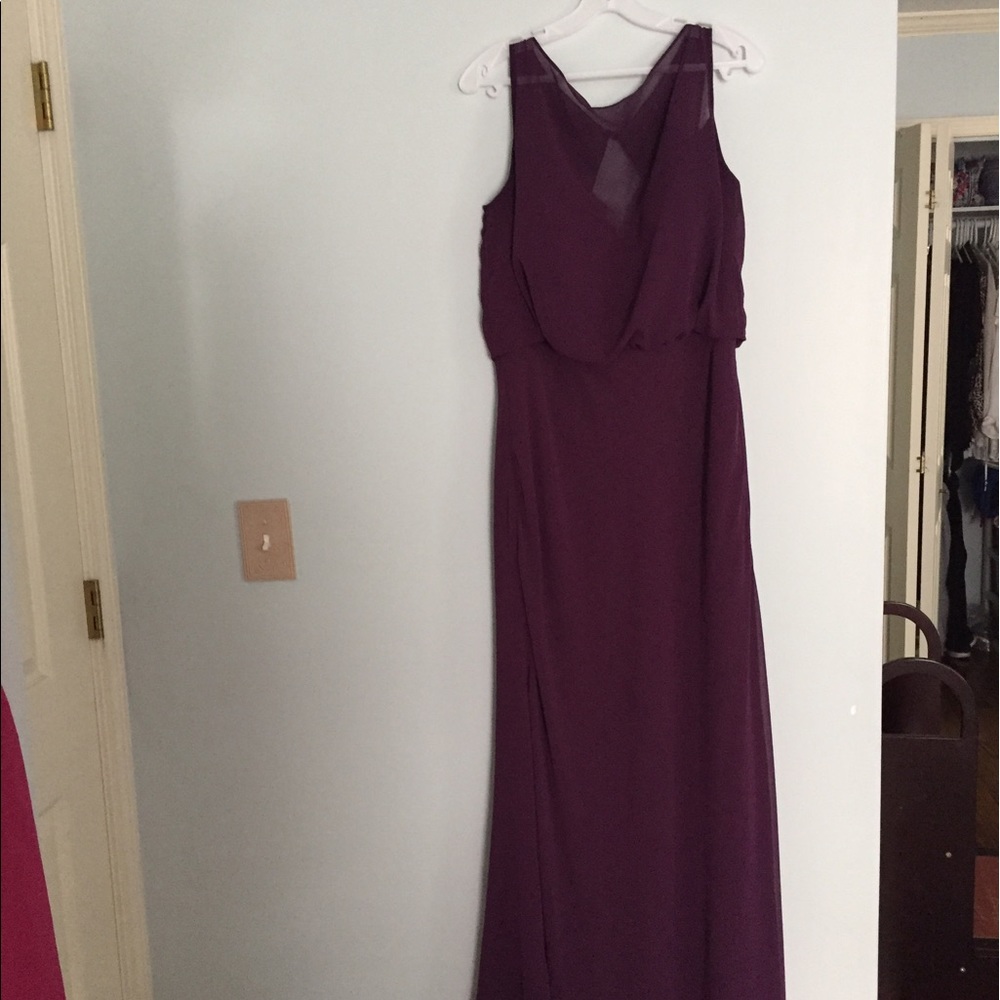 Bari Jay Eggplant Bridesmaids Dress