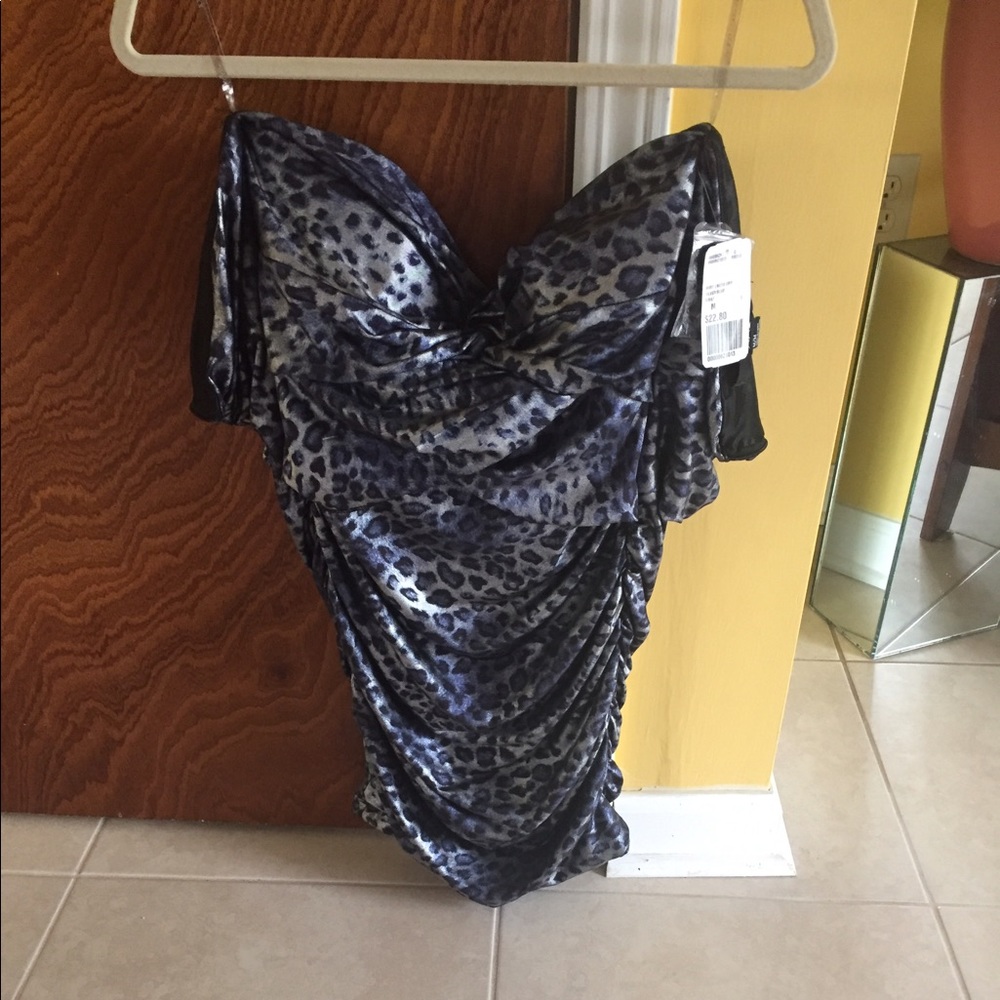 Leopard print dress black and gray
