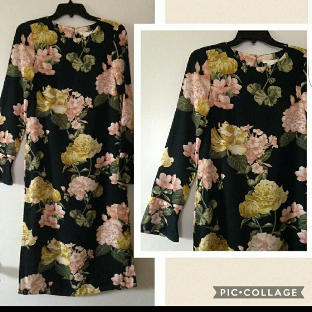 H & M Floral Bell Sleeve Dress 4