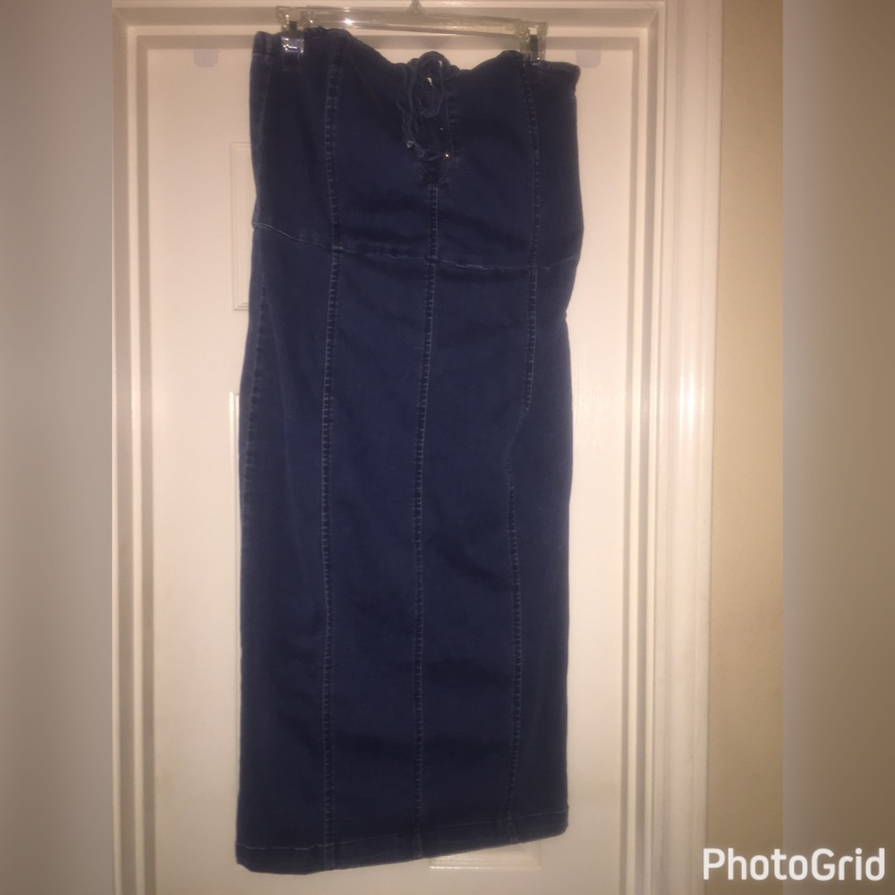 Denim Strapless Dress