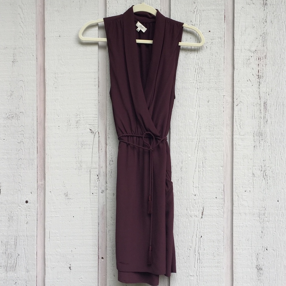Wilfred Plum Silk Wrap Dress