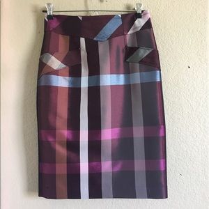 Multicolor Plaid Pencil Skirt