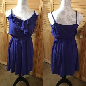 LOFT ruffle trim elastic waist sundress