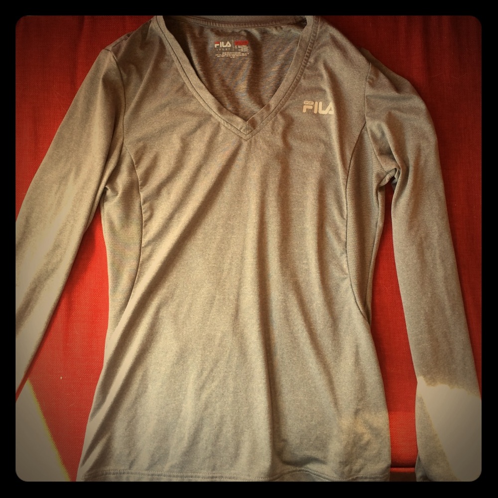 Fila long sleeve grey athletic shirt