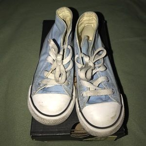 Toddler converse red& light blue size 10