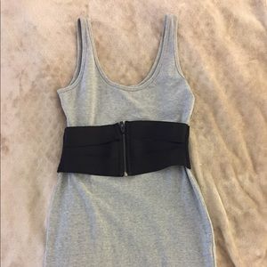 Venus tank dress with attached belt