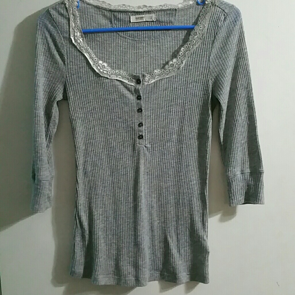 Grey Old Navy 3/4 sleeve top