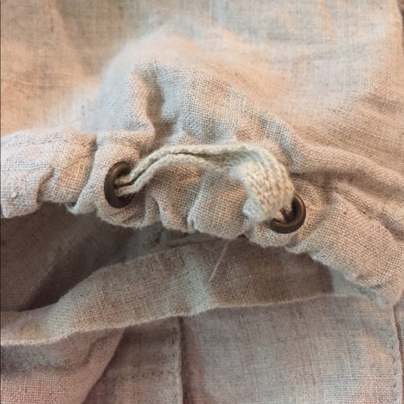 e-col-o-gie Linen Button-down Top, Khaki - Picture 3 of 3