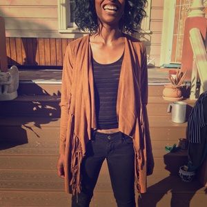 Bohemian fringe lightweight jacket