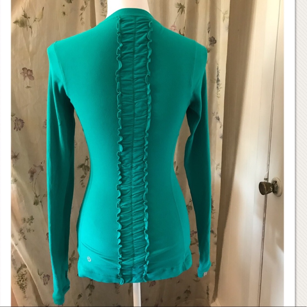 Lululemon run dash long sleeve teal 4 ruffle