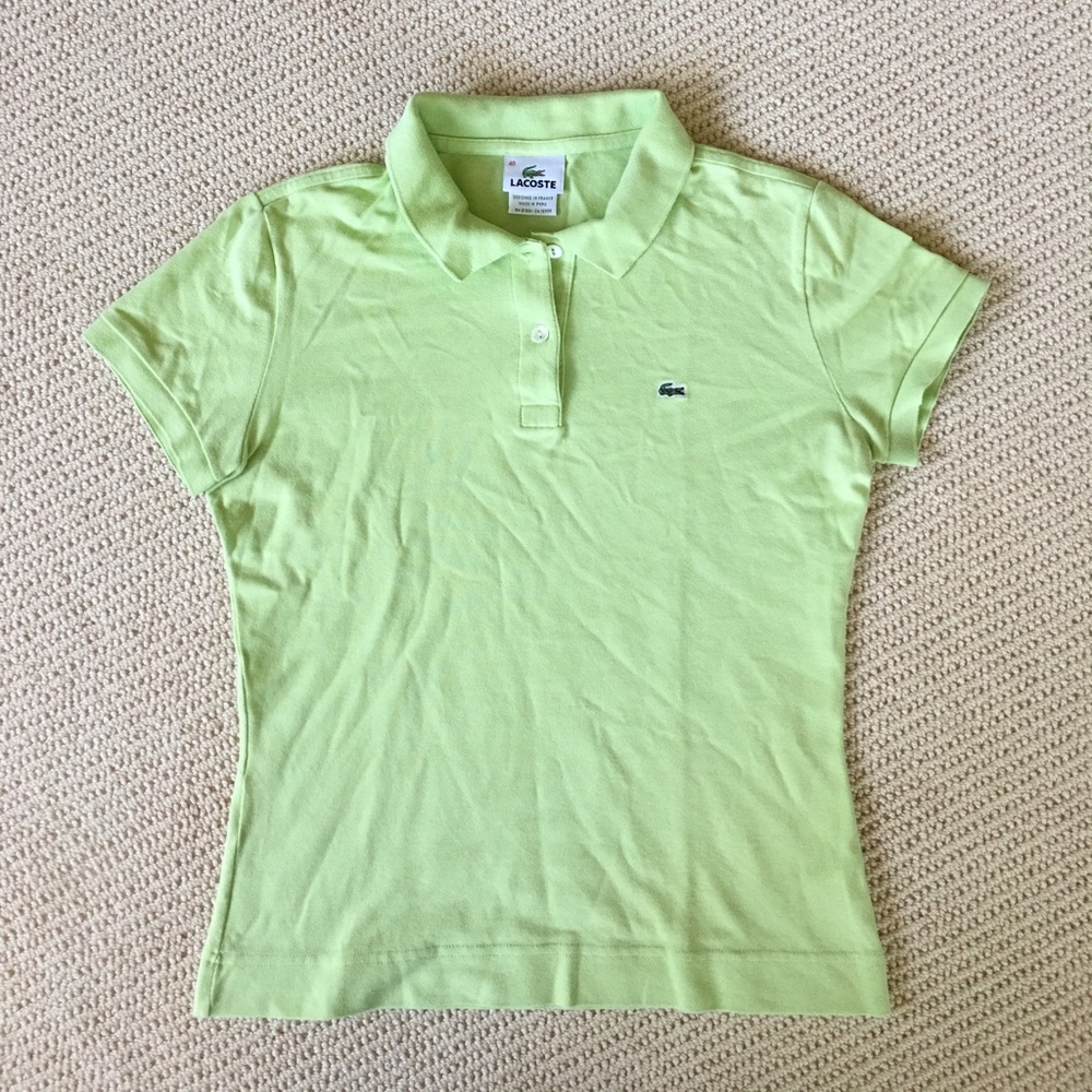 Lacoste women's soft green polo