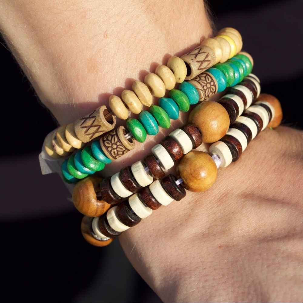 4 Wood Bead Bracelet (Mix & Match)