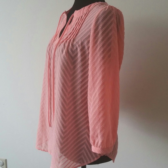 ELLE Peach Long Sleeve Tunic/Blouse Size XS - Picture 2 of 4