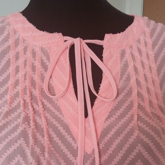 ELLE Peach Long Sleeve Tunic/Blouse Size XS - Picture 3 of 4