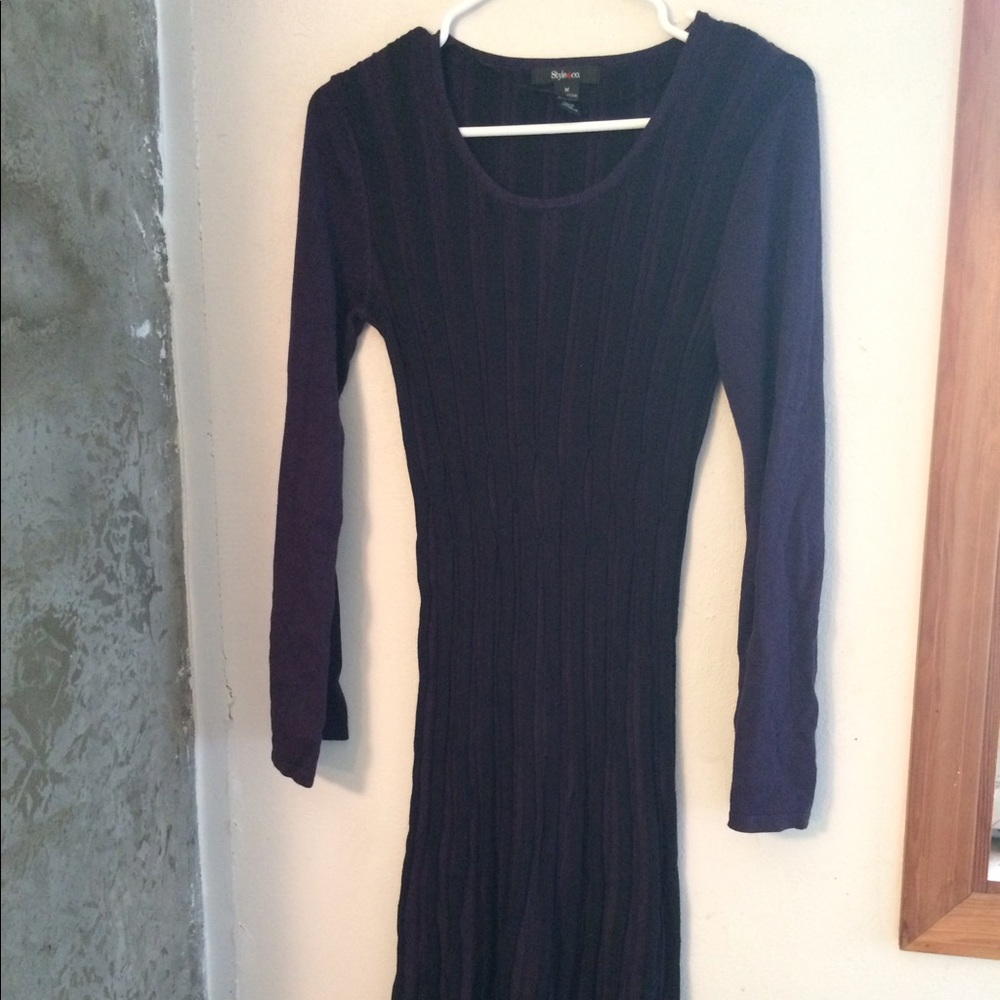 Black and purple stretch dress