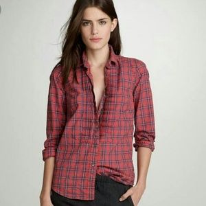 J. CREW plaid tunic blouse