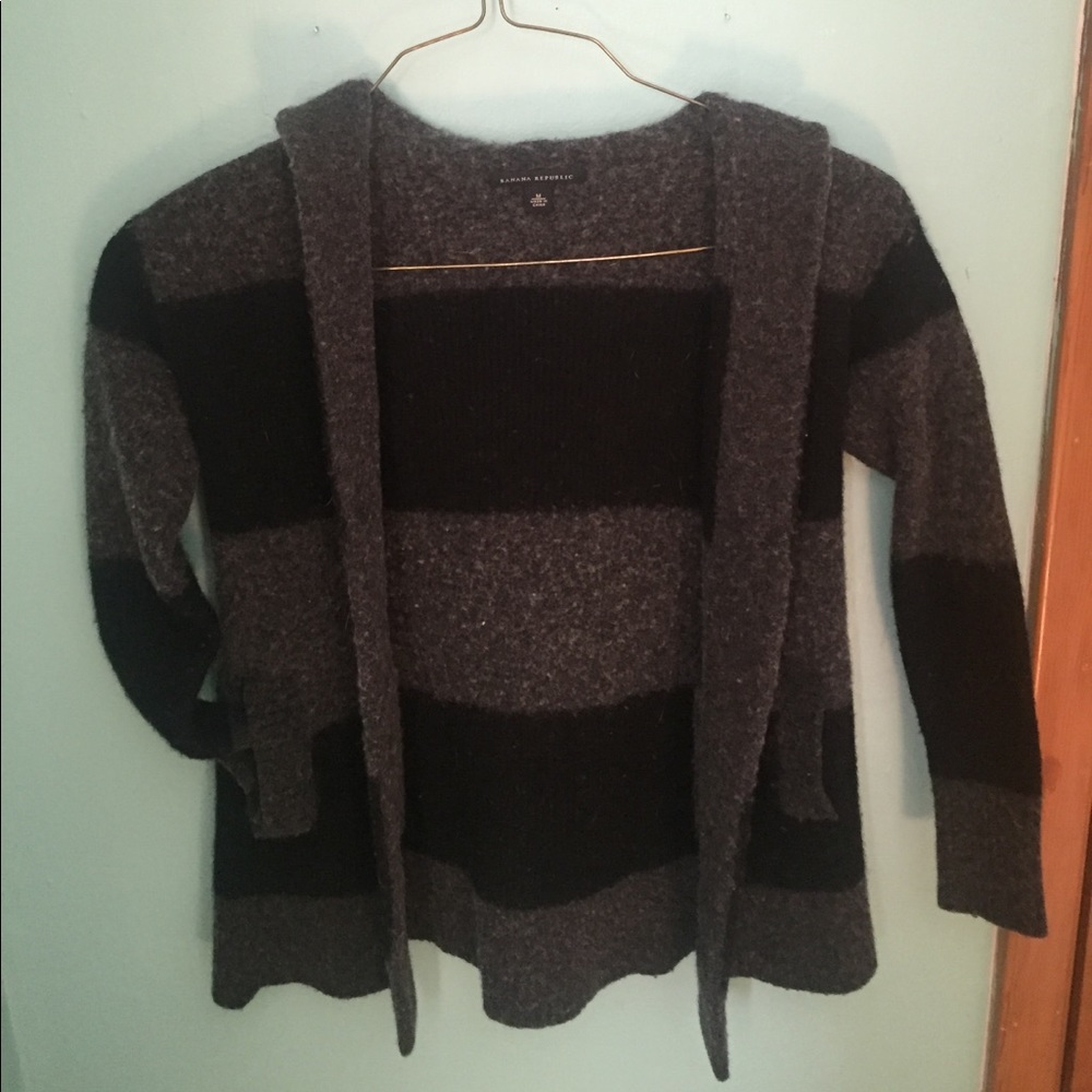 Fuzzy Striped Banana Republic Cardigan