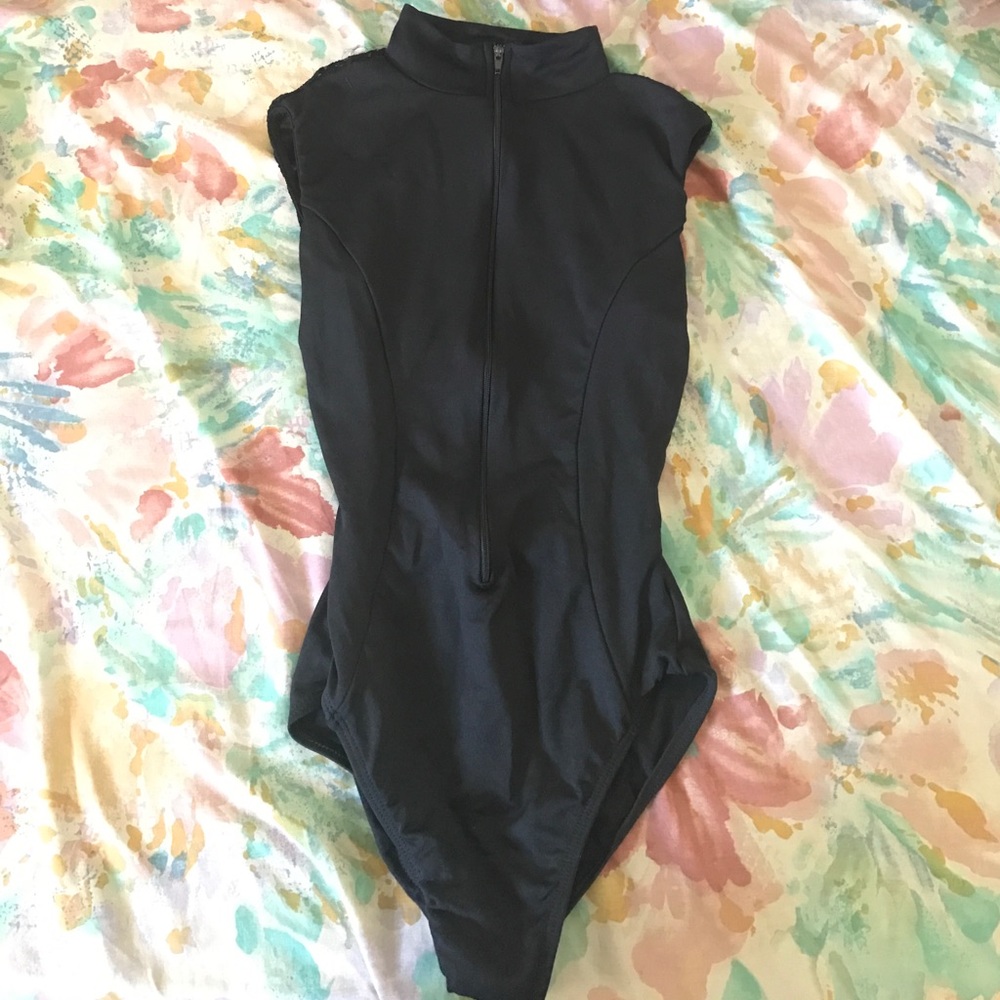 Dance Black Zip Up Lace Leotard - Picture 1 of 3