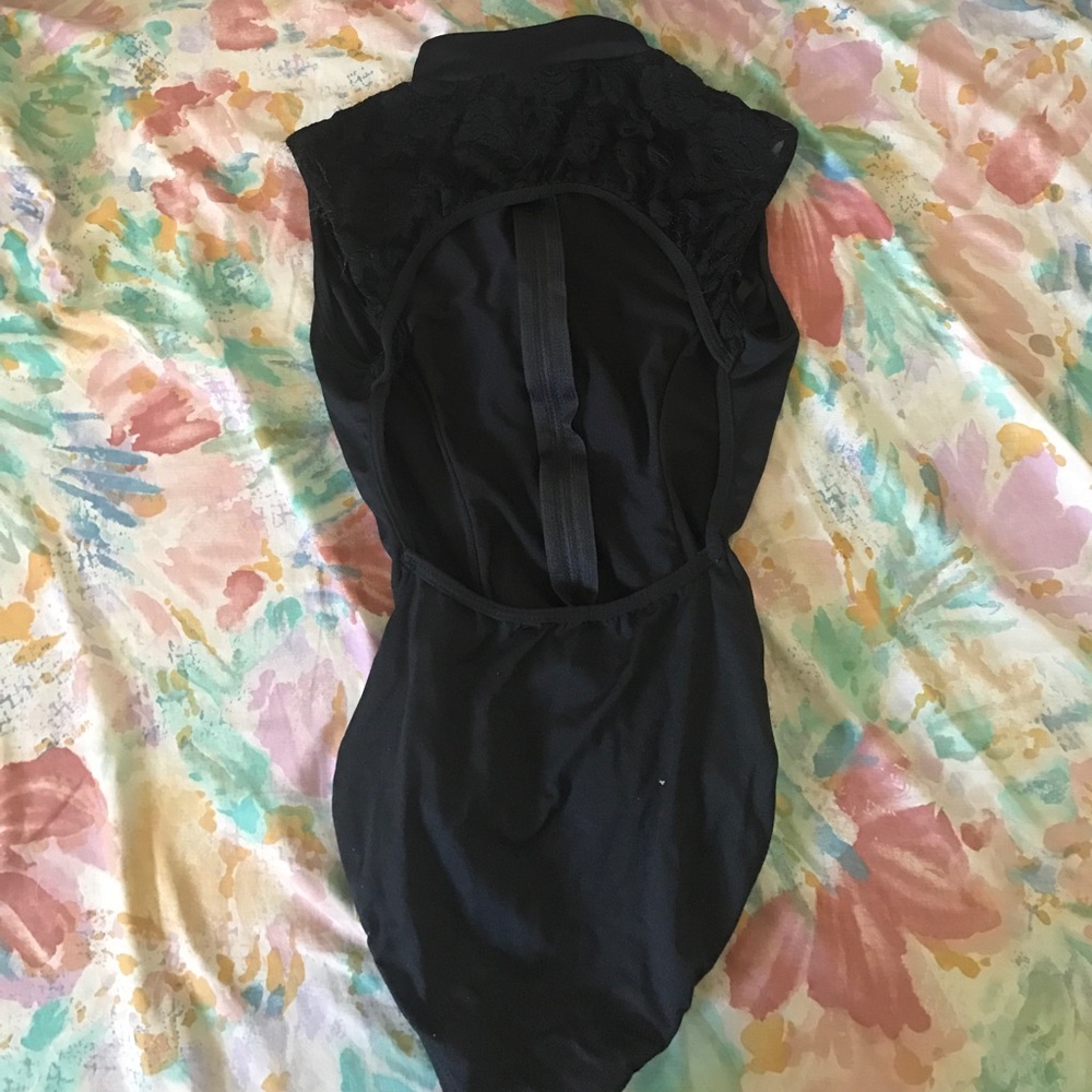 Dance Black Zip Up Lace Leotard - Picture 2 of 3