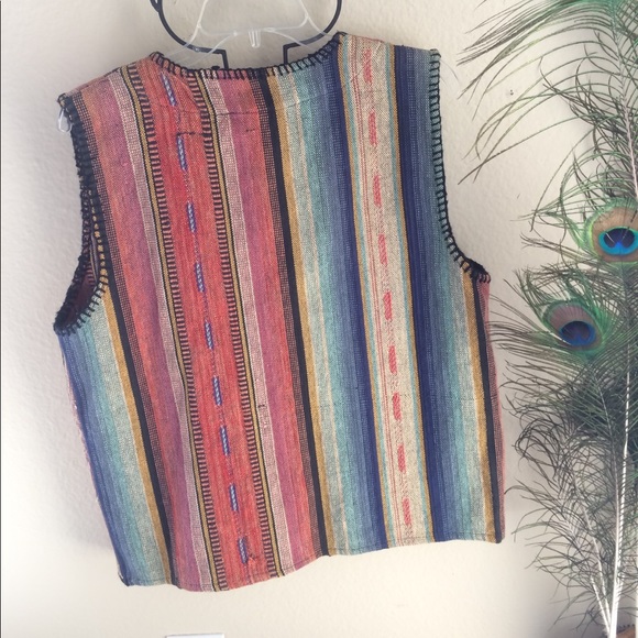 Rare Hand-Stitch Boho/Tribal Sleeveless Cardigan. - Picture 3 of 4