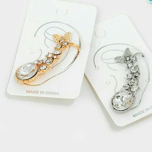 Crystal Butterfly Ear Cuffs