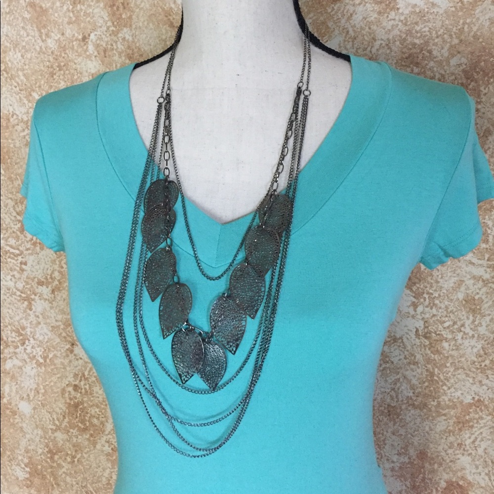 Gunmetal Gray Multi-Strand Necklace