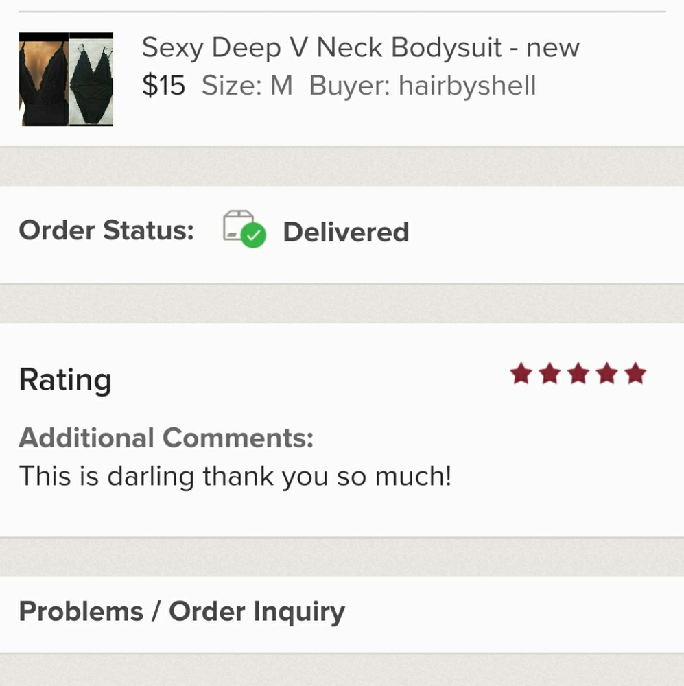 Sexy Deep V Neck Bodysuit - new - Picture 6 of 6