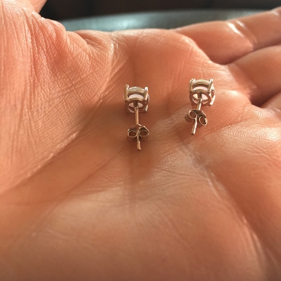 White Opal Studs - Picture 3 of 4