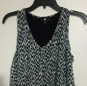 Black and white print Tunic