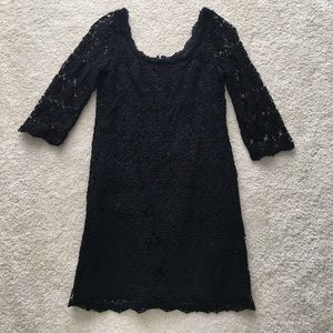White House Black Market Black Eyelet Shift Dress