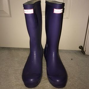 Purple hunter rain boots