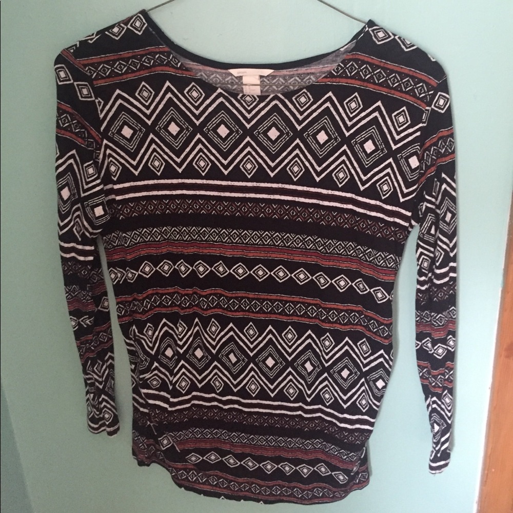 H&M Aztec Print Long-Sleeved Top