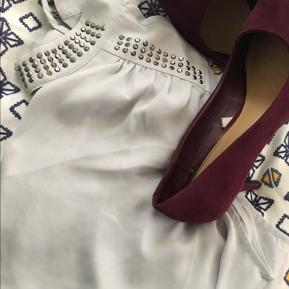 Chiffon Hi-Lo top with studs