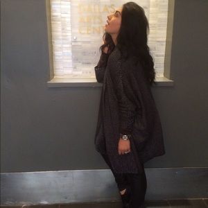 Oversized peppered cardigan