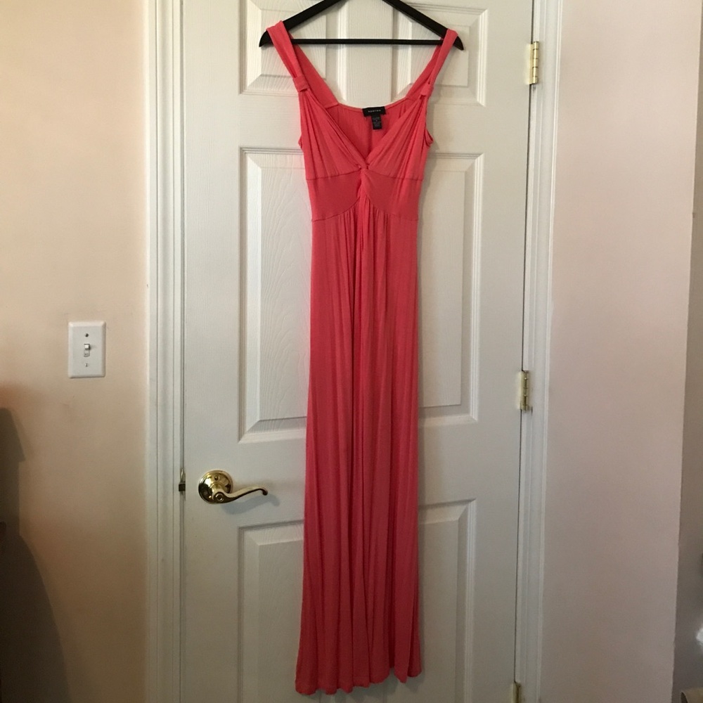 Pink/coral maxi dress