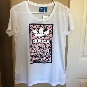 White adidas originals tee