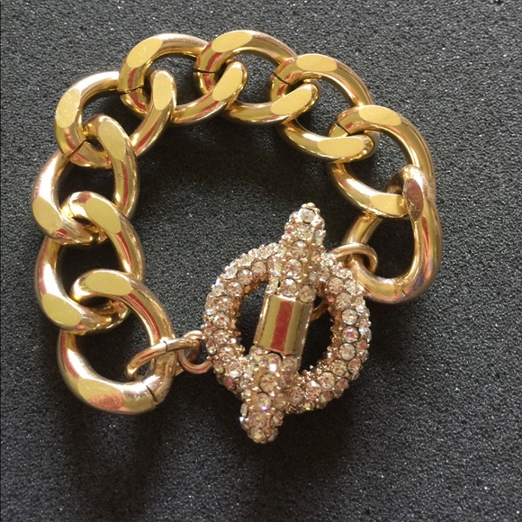 The Limited Goldtone & Crystal Large Link Bracelet - Picture 2 of 3
