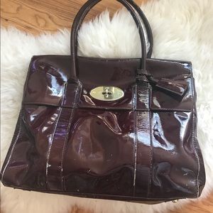 Mulberry Burgundy Patent Bayswater Bag