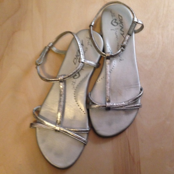 dkny silver sandals