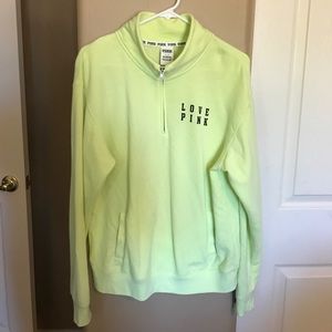 Yellow VS PINK quarter zip sweatshirt