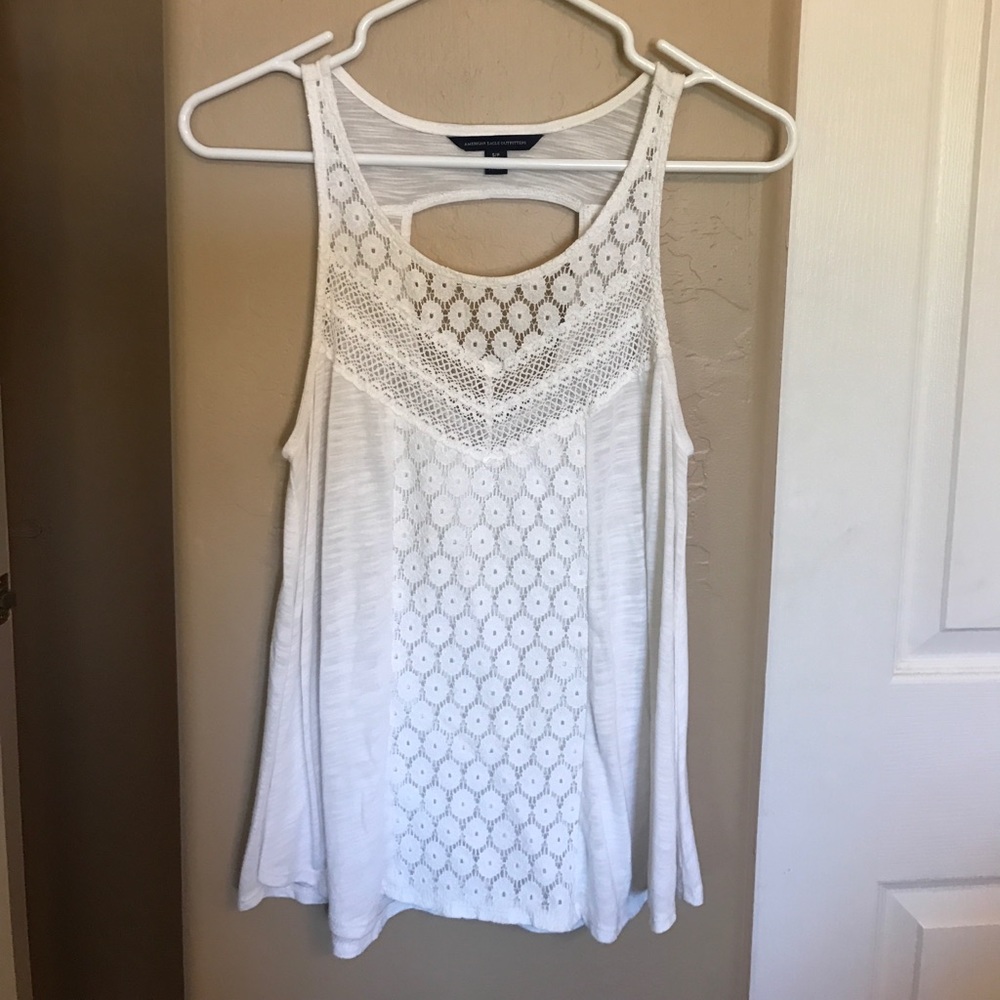 American Eagle white tank