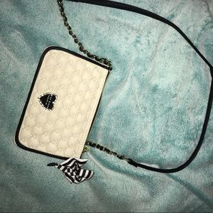 Betsey Johnson cream and black wallet/crossbody
