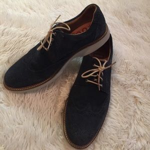 Men's 1901 Navy Suede Wingtip Oxfords