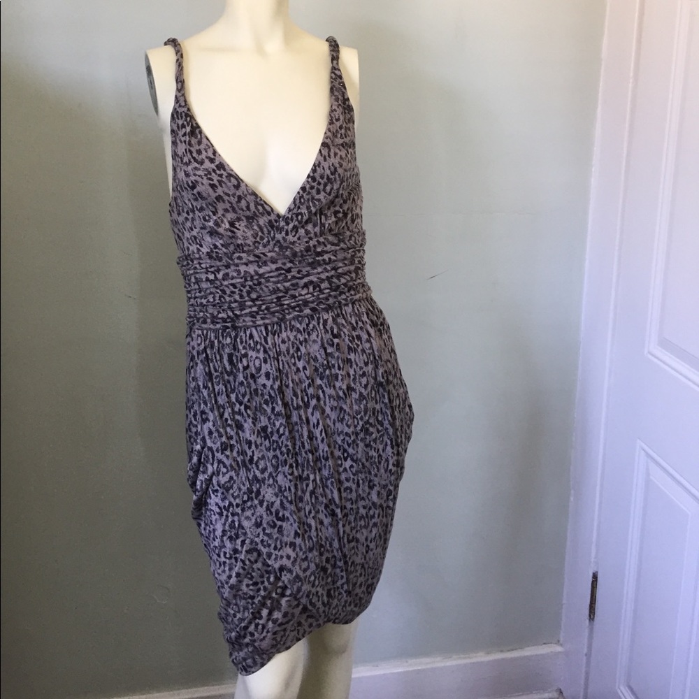 Knit dress with leopard print