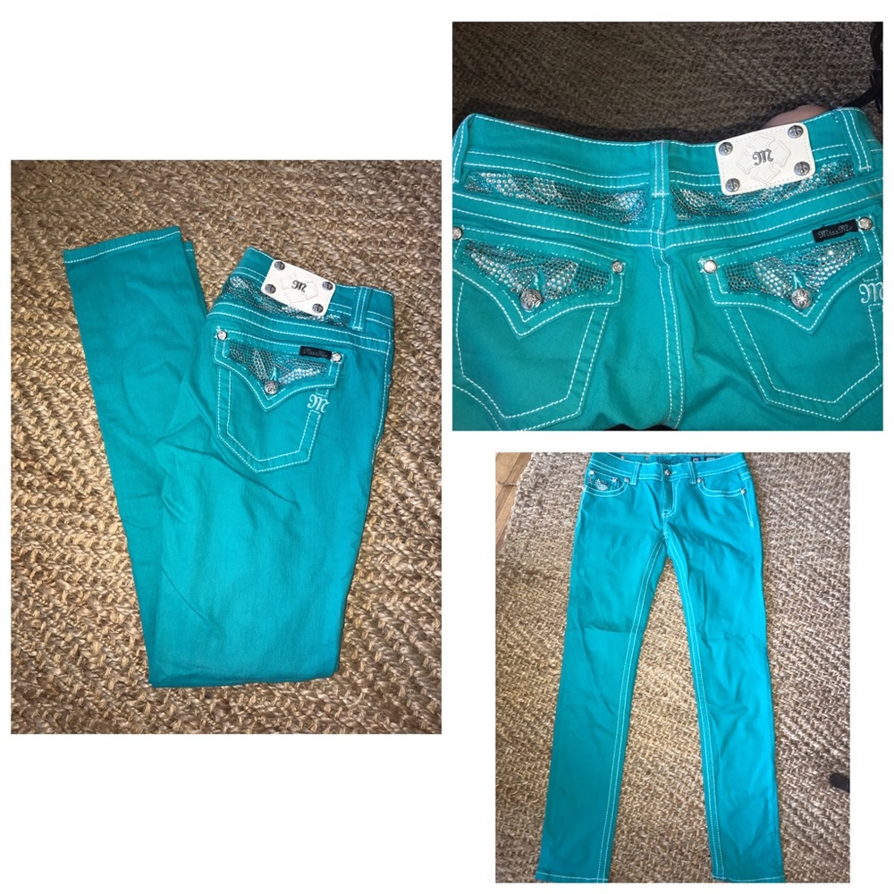 Size 30, Teal Miss Me Jeans