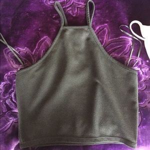 Black Halter Crop Top
