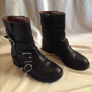 Lucky Brand Buckle Motorcycle Boots Size 7.5