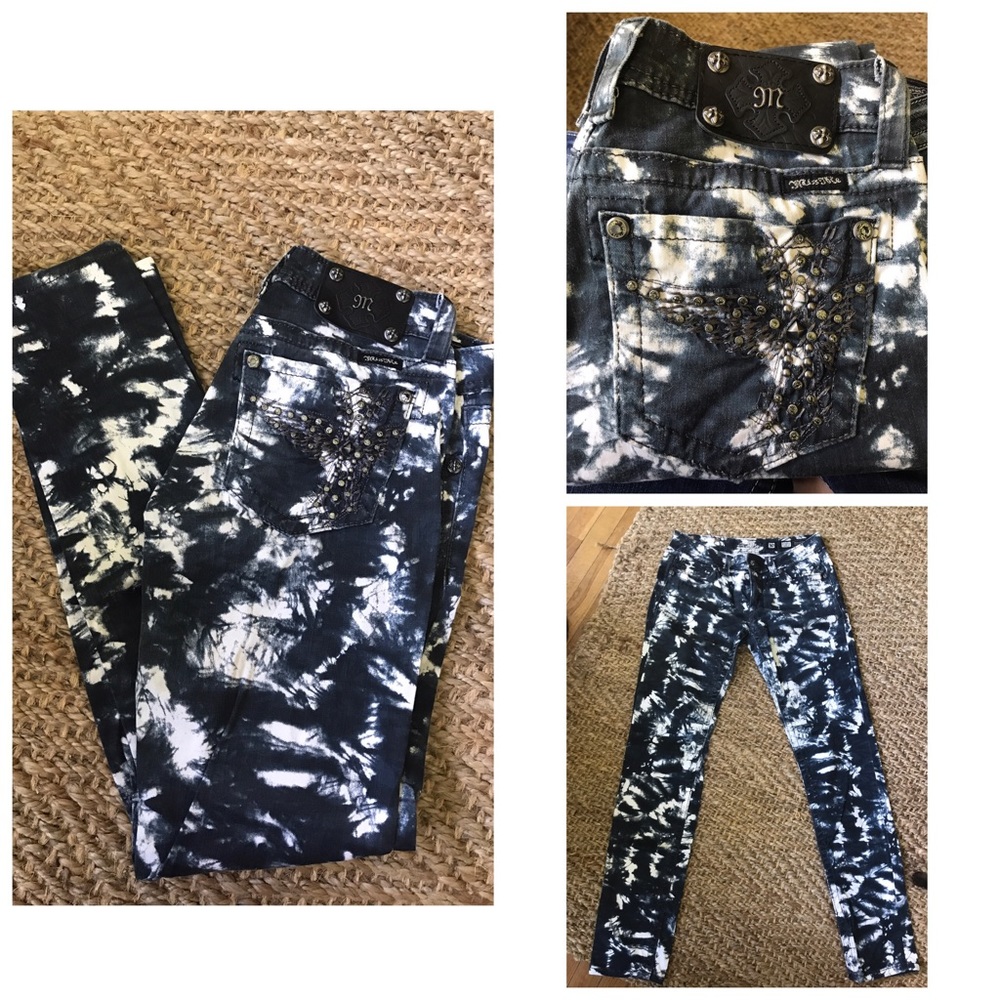 Size 30, Miss Me tie dye skinny jeans