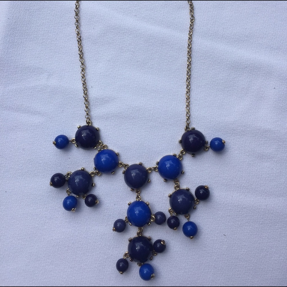 Two blue bubble necklace